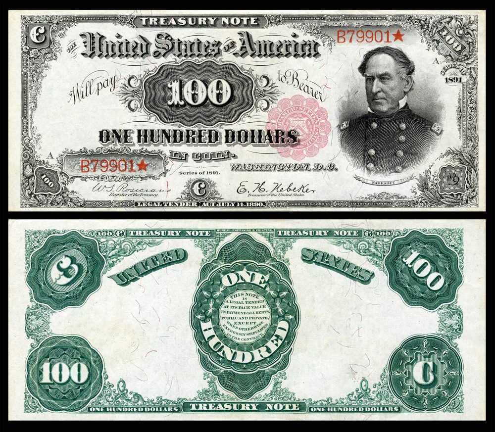 1891 1891 $1000 Silver Certificate Marcy (Fr.378)