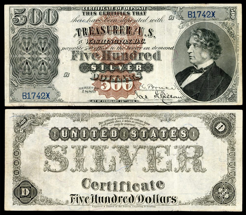 1878 1878 $1000 Silver Certificate of Deposit (Fr.345c)